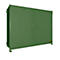 Green metal cabinet with double door and handle.