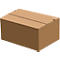 Brown, closed cardboard box, shown in perspective.