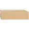A rectangular box made of brown cardboard. The box is sealed with white tape.