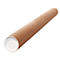 Cylindrical cardboard tube, brown with white lid, lying diagonally against a white background.