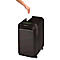 Person dropping paper into a black shredder. The brand name Fellowes is visible on the device.