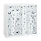 White cabinet with doors printed with water drops.