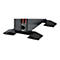 Support de PC noir avec appareil affichant des ports USB rouges et un port Ethernet.