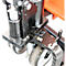 SHW Premium schaarhefwagen, handmatige hefaandrijving, draagvermogen tot 1000 kg, zwenkwielen en lastrollen, L 1650 x B 570 x H 1200 mm, staal, zwart-oranje