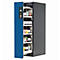 Sicherheitsschrank Typ 90 asecos V-MOVE-90, Vertikalauszug mit Schließ-Automatik, Front Enzianblau, B 449 x T 860 x H 1966 mm