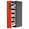 Sicherheitsschrank Typ 90 asecos V-MOVE-90, Vertikalauszug mit Schließ-Automatik, Front Verkehrsrot, B 449 x T 860 x H 1966 mm