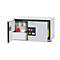 Sicherheitsunterbauschrank Typ 90 asecos UB-ST-90, 1 Schublade, 1 Flügeltür, Anschlag links, Front Lichtgrau, B 1102 x T 574 x H 600 mm