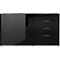 Sideboard, mit 4 Schubladen und 2 Türen, Glasfront- und auflage, B 1840 x T 420 x H 1020 mm, schwarz