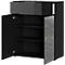 Sideboard, mit 4 Schubladen und 2 Türen, Glasfront- und auflage, B 1840 x T 420 x H 1020 mm, schwarz