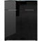 Sideboard, mit 4 Schubladen und 2 Türen, Glasfront- und auflage, B 1840 x T 420 x H 1020 mm, schwarz