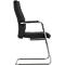 Siège à piétement luge, L 470 x P 470 x H 427 mm, avec accoudoirs, empilable jusqu'à 3 pièces, rembourré et recouvert de tissu, noir