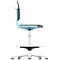 Siège d'atelier pivotant haut Labsit, similicuir, patins, l. 450 x P 420 x H 520 - 770 mm, bleu