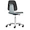 Siège d'atelier pivotant Labsit, similicuir, roulettes, l. 450 x P 420 x H 450 - 650 mm, anthracite