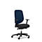Siège de bureau 353 Giroflex, avec accoudoirs, mécanisme synchrone automatique, assise galbée, bleu/noir