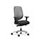 Siège de bureau 353 Giroflex, avec accoudoirs, mécanisme synchrone automatique, assise galbée, dossier 3D en filet, gris/noir/alu blanc