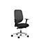 Siège de bureau 353 Giroflex, avec accoudoirs, mécanisme synchrone automatique, assise galbée, dossier 3D en filet, noir/alu blanc