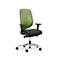 Siège de bureau 353 Giroflex, avec accoudoirs, mécanisme synchrone automatique, assise galbée, dossier 3D en filet, vert/noir/alu blanc