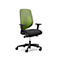 Siège de bureau 353 Giroflex, avec accoudoirs, mécanisme synchrone automatique, assise galbée, dossier 3D en filet, vert/noir