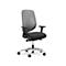 Siège de bureau 353 Giroflex, avec accoudoirs, mécanisme synchrone automatique, assise galbée, gris/noir/alu blanc