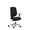 Siège de bureau 353 Giroflex, avec accoudoirs, mécanisme synchrone automatique, assise galbée, noir/alu blanc