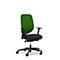 Siège de bureau 353 Giroflex, avec accoudoirs, mécanisme synchrone automatique, assise galbée, vert/noir