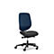 Siège de bureau 353 Giroflex, sans accoudoirs, mécanisme synchrone automatique, assise galbée, bleu/noir