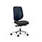 Siège de bureau 353 Giroflex, sans accoudoirs, mécanisme synchrone automatique, assise galbée, dossier 3D en filet, bleu/noir/alu blanc