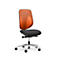 Siège de bureau 353 Giroflex, sans accoudoirs, mécanisme synchrone automatique, assise galbée, dossier 3D en filet, orange/noir/alu blanc