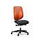 Siège de bureau 353 Giroflex, sans accoudoirs, mécanisme synchrone automatique, assise galbée, dossier 3D en filet, orange/noir