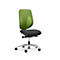 Siège de bureau 353 Giroflex, sans accoudoirs, mécanisme synchrone automatique, assise galbée, dossier 3D en filet, vert/noir/alu blanc