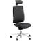 Siège de bureau CETO CT2450 Original Steifensand, mécanisme synchrone, sans accoudoirs, assise en tissu mince, avec repose-nuque, noir