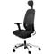 Siège de bureau Giroflex 40, avec accoudoirs, mécanisme synchrone, siège multicouche, appui-lordose &amp; appui-tête, noir/argenté