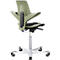 Siège de bureau HAG Capisco Puls 8010 Moss, siège selle, vérin à gaz 200 mm, hauteur d'assise réglable, piétement aluminium