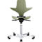 Siège de bureau HAG Capisco Puls 8010 Moss, siège selle, vérin à gaz 200 mm, hauteur d'assise réglable, piétement aluminium