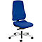 Siège de bureau LEANOS V ERGO Prosedia, mécanisme synchrone, sans accoudoirs, dossier ergonomique, bleu/aluminium poli