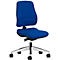 Siège de bureau LEANOS V KOMFORT Prosedia, mécanisme synchrone, sans accoudoirs, soutien lombaire, arrondi pour les genoux, bleu/aluminium poli