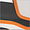 Siège de bureau NEON bimos, mécanisme synchrone, modèle de base sans rembourrage, avec roulettes, bande flex orange