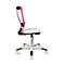 Siège de bureau pivotant pour enfant S&#39;neaker, sans accoudoirs, assise galbée dossier en maille 3D, piétement blanc, rose/blanc
