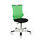 Siège de bureau pivotant pour enfant S&#39;neaker, sans accoudoirs, assise galbée dossier en maille 3D, piétement blanc, vert/noir
