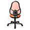 Siège de bureau pivotant pour enfants Open Art Junior, sans accoudoirs, assise galbée, dossier en filet, orange/noir