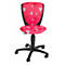 Siège de bureau pivotant pour enfants S&#39;cool motif petits coeurs, assise galbée, sans accoudoirs, rose/noir