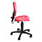 Siège de bureau pivotant pour enfants S&#39;cool motif petits coeurs, assise galbée, sans accoudoirs, rose/noir