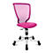 Siège de bureau pivotant pour enfants Titan Junior Topstar, sans accoudoirs, assise galbée, dossier en maille, piétement en alu, rose