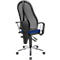 Siège de bureau Point Net Topstar, à contact permanent, avec accoudoirs, dossier en filet réglable, bleu