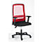 Siège de bureau Prosedia ECCON plus-3, contact permanent, sans accoudoirs, différentes versions, avec support lombaire, siège plat, noir/rouge