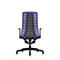 Siège de bureau PUREis3 Interstuhl, accoudoirs fixes, mécanisme synchrone 3D automatique, assise galbée, dossier en filet, bleu cobalt/noir