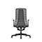 Siège de bureau PUREis3 Interstuhl, accoudoirs fixes, mécanisme synchrone 3D automatique, assise galbée, dossier en filet, gris fer/noir