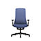 Siège de bureau PUREis3 Interstuhl, accoudoirs réglables, mécanisme synchrone 3D automatique, assise galbée, dossier capitonné en filet, bleu cobalt/noir