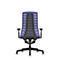 Siège de bureau PUREis3 Interstuhl, accoudoirs réglables, mécanisme synchrone 3D automatique, assise galbée, dossier en filet, bleu cobalt/noir