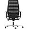 Siège de bureau R12, avec accoudoirs, armature en aluminium poli, noir